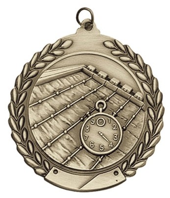 Swimming Die Cast Medal, 1 3/4" 2