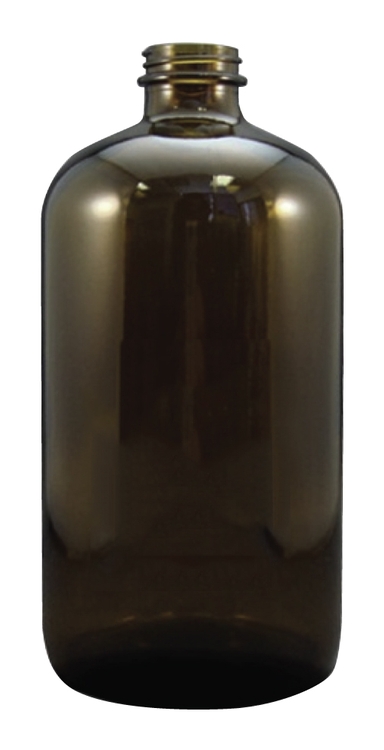 32 oz. Amber Boston Round w/o Lids 4