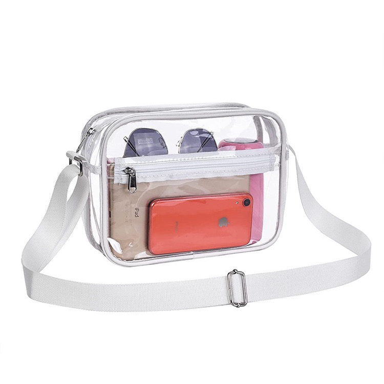 Clear PVC Crossbody Messenger Shoulder Bag w/Adjustable Strap 11