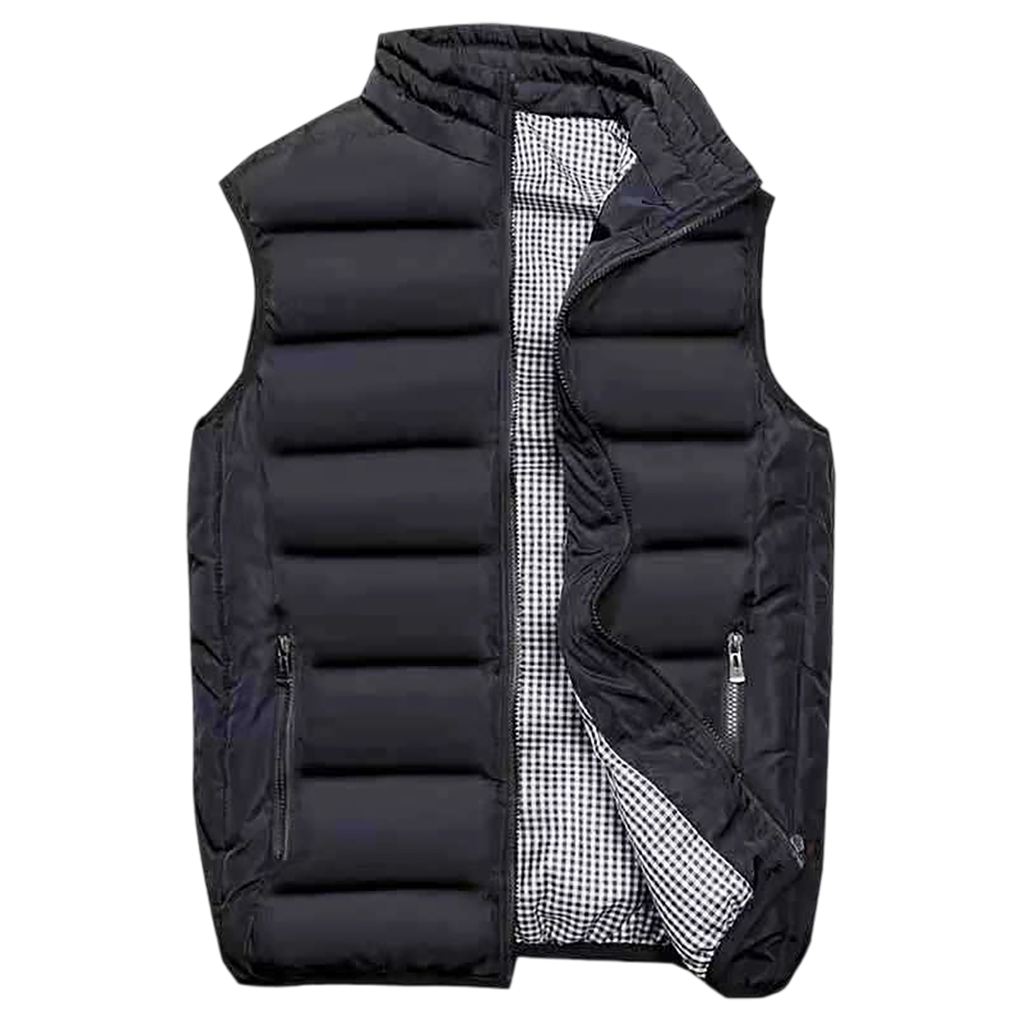 Polyester Quilted Packable Puffer Vest With Front Zipper Closure 4