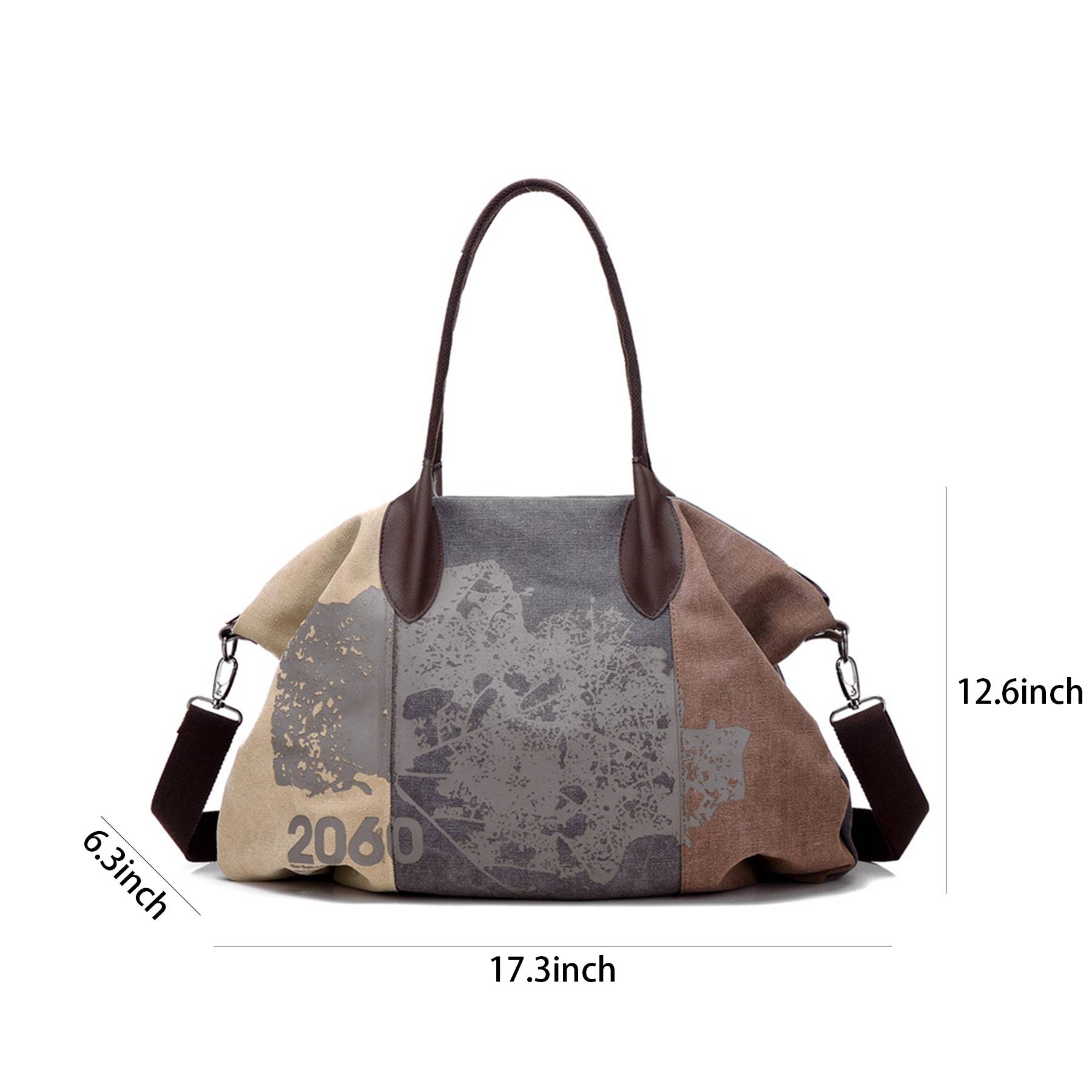 Canvas Shoulder Handbag Tote Shopper Bag For Women, custom tote bag with logo imprint 3