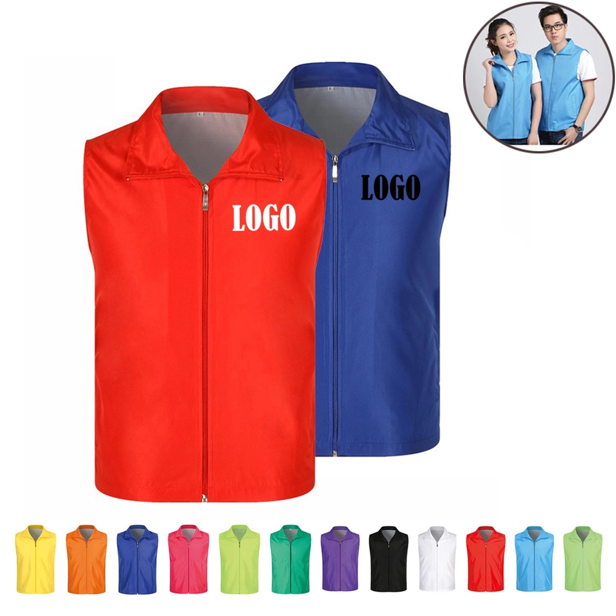 Custom Polyester Sleeveless Work Volunteer Vest 4