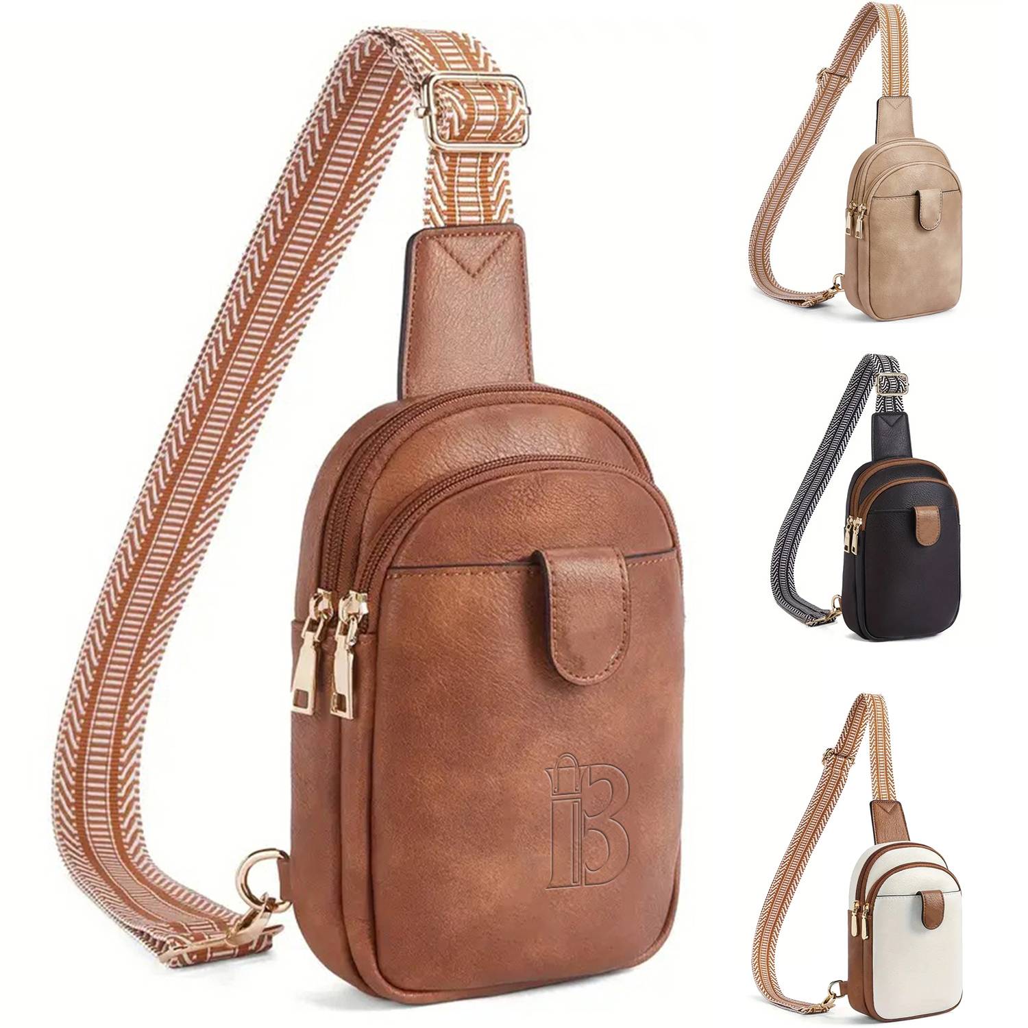 Adjustable PU Leather Crossbody Chest Bag 10