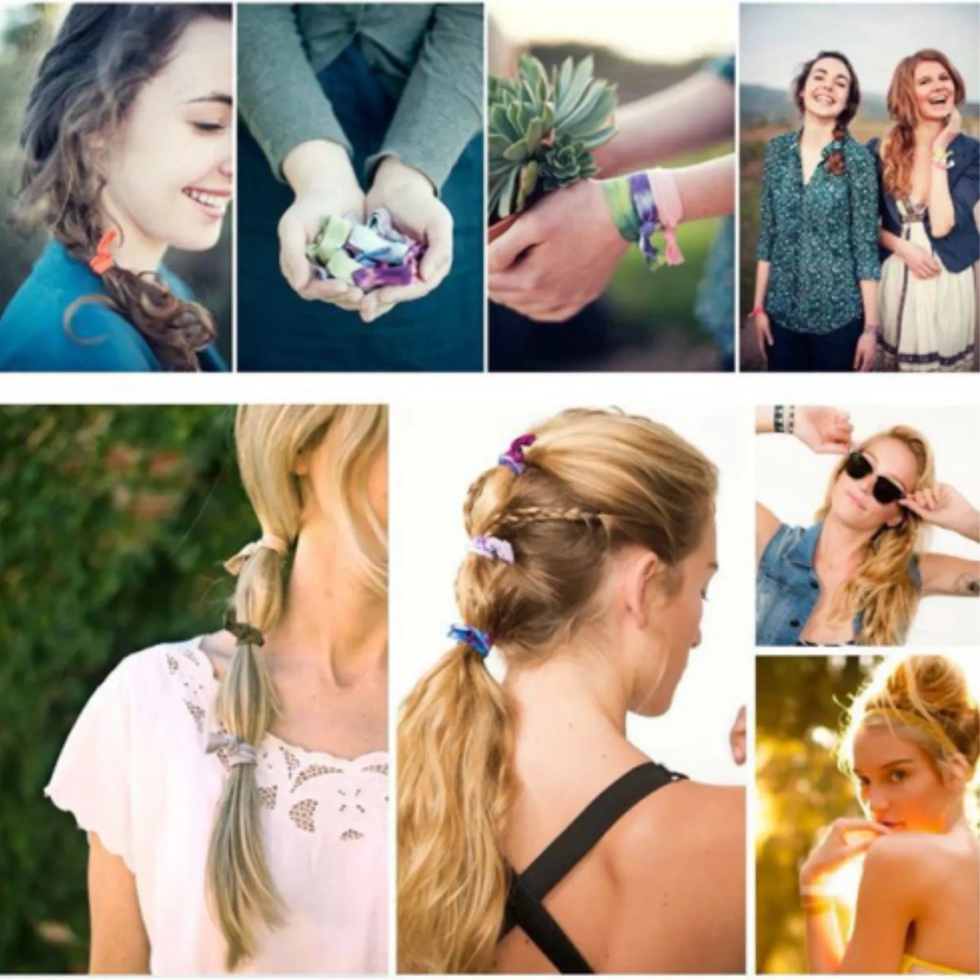 Knotted Hair Ties Elastic Wrist Bands Ribbon 5