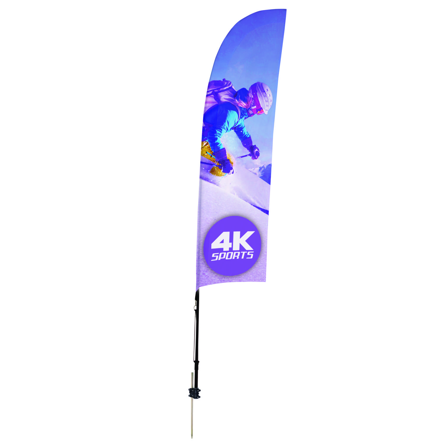 7' Streamline Blade Sail Sign Kit (Single-Sided with Ground Spike) 5