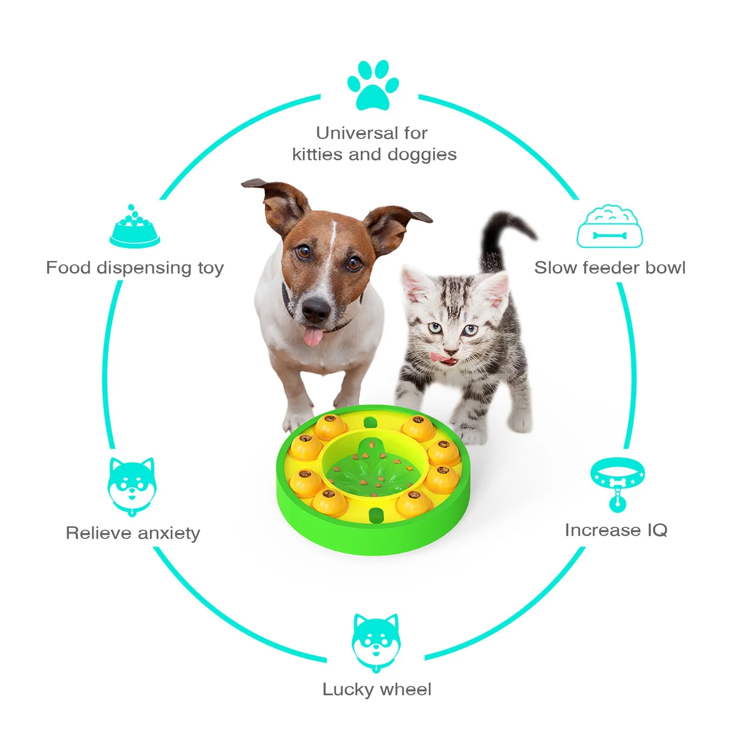 Pet Dog Toy, Cat Puzzle, Slow Food Leakage Training Toy 4