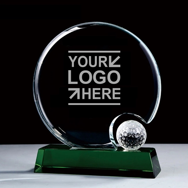 Diamond Cut Round Crystal Golf Awards 2