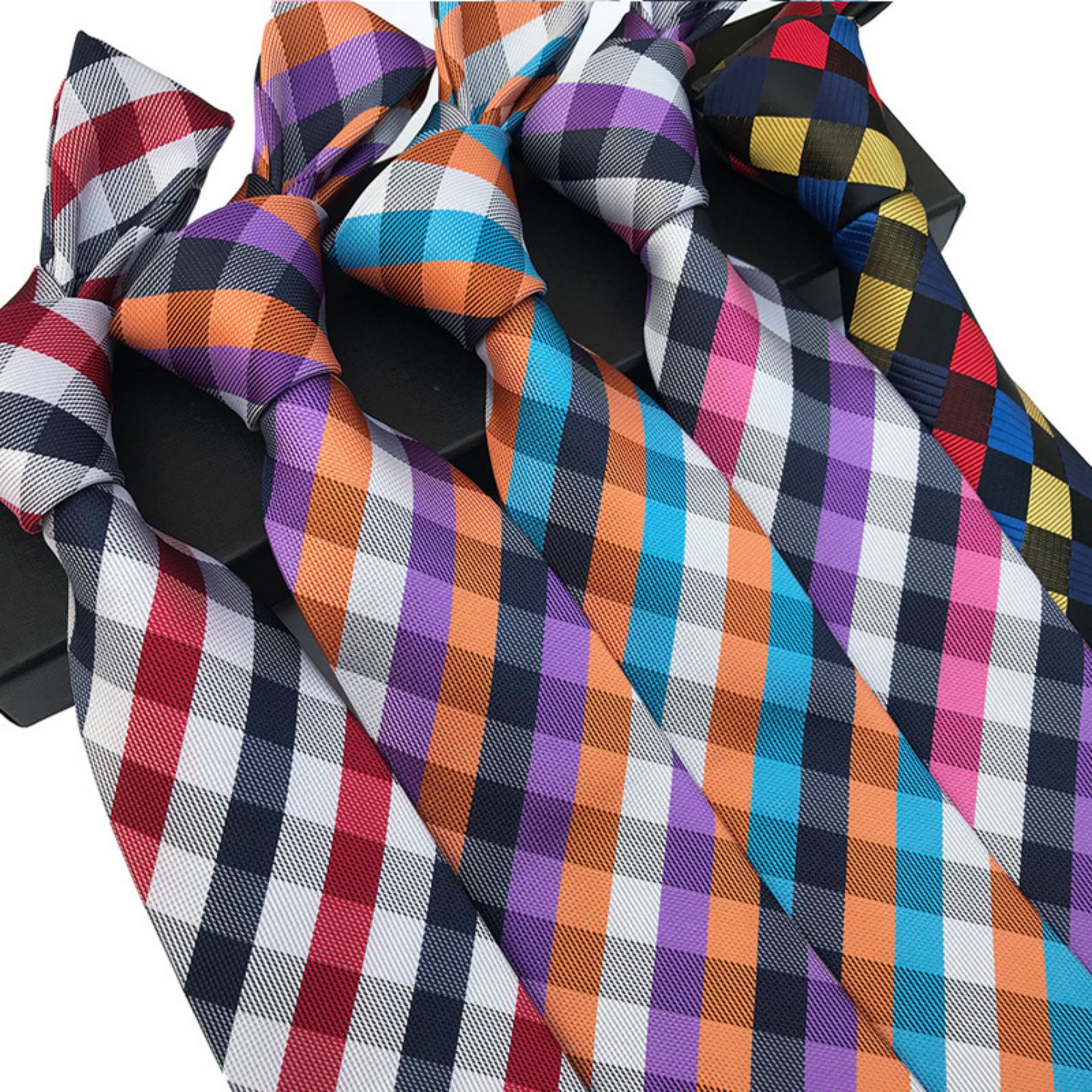 Micro Checkered Striped Ties 4