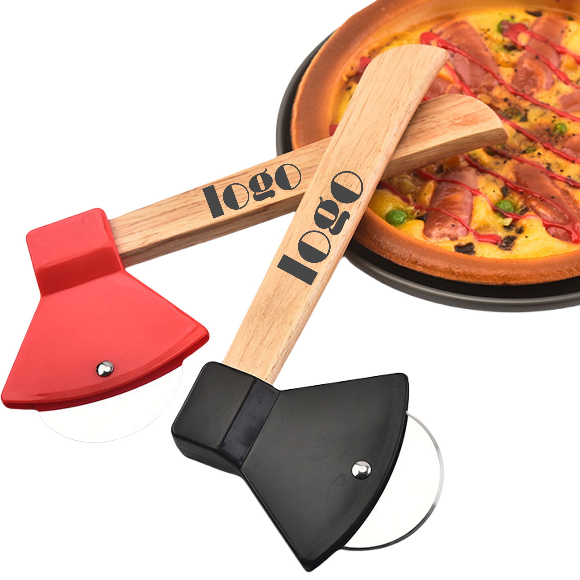 Axe Bamboo Handle Pizza Axe Knife MOQ20 1