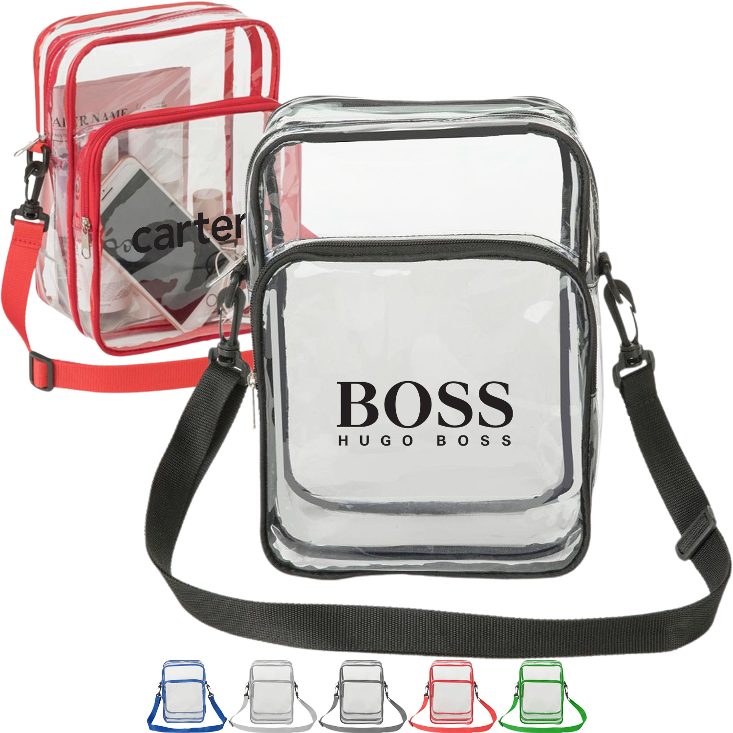 Clear PVC Crossbody Messenger Shoulder Bag with Adjustable Strap 6