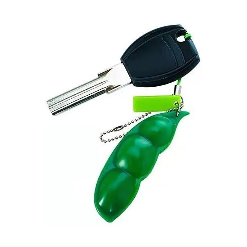 3Pcs Squeeze-A-Bean Edamame Keychain 4
