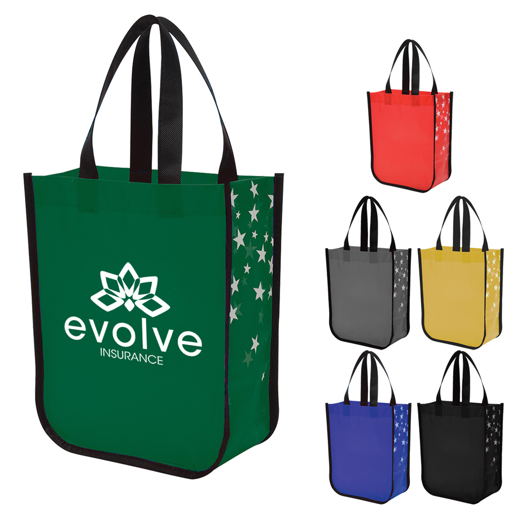 Contrast Color Shopping Tote Bag 2