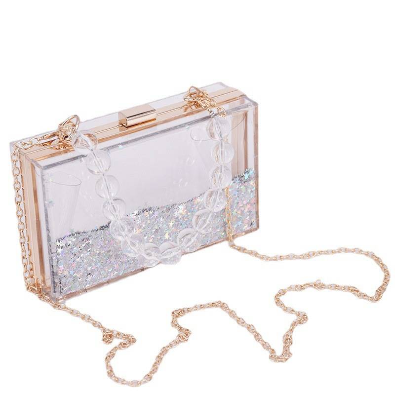 Transparent Quicksand Acrylic Square Bag 1