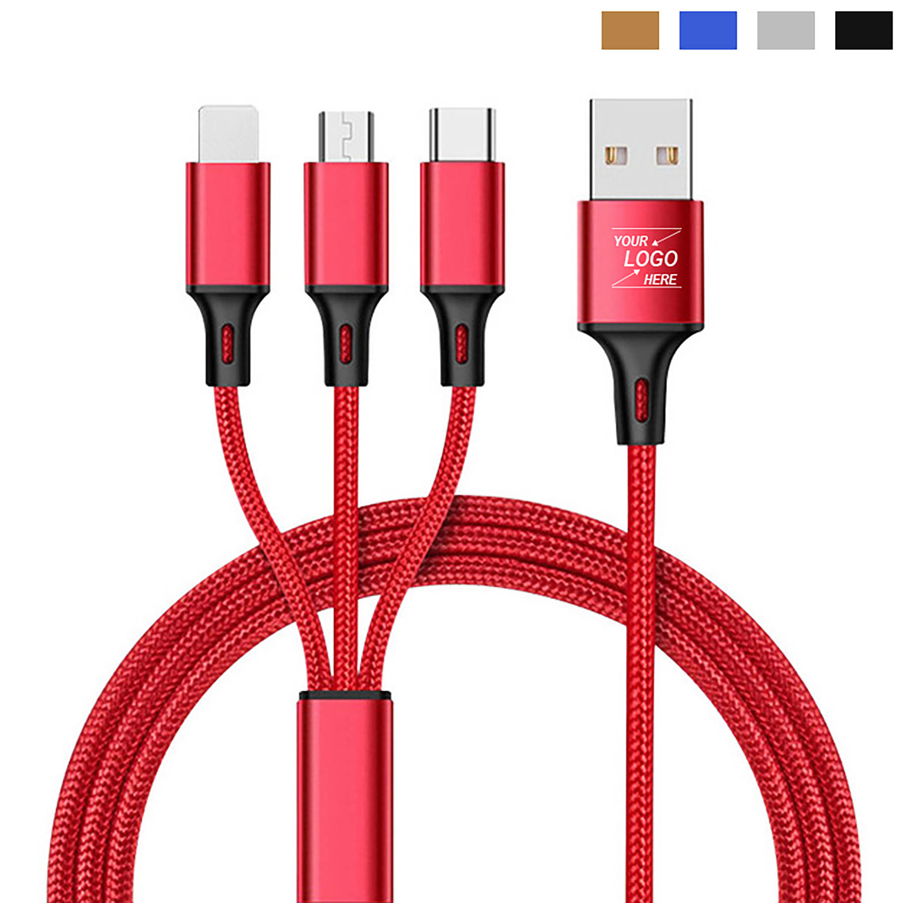 2A 3-in-1 Multi-Device Charging Cable