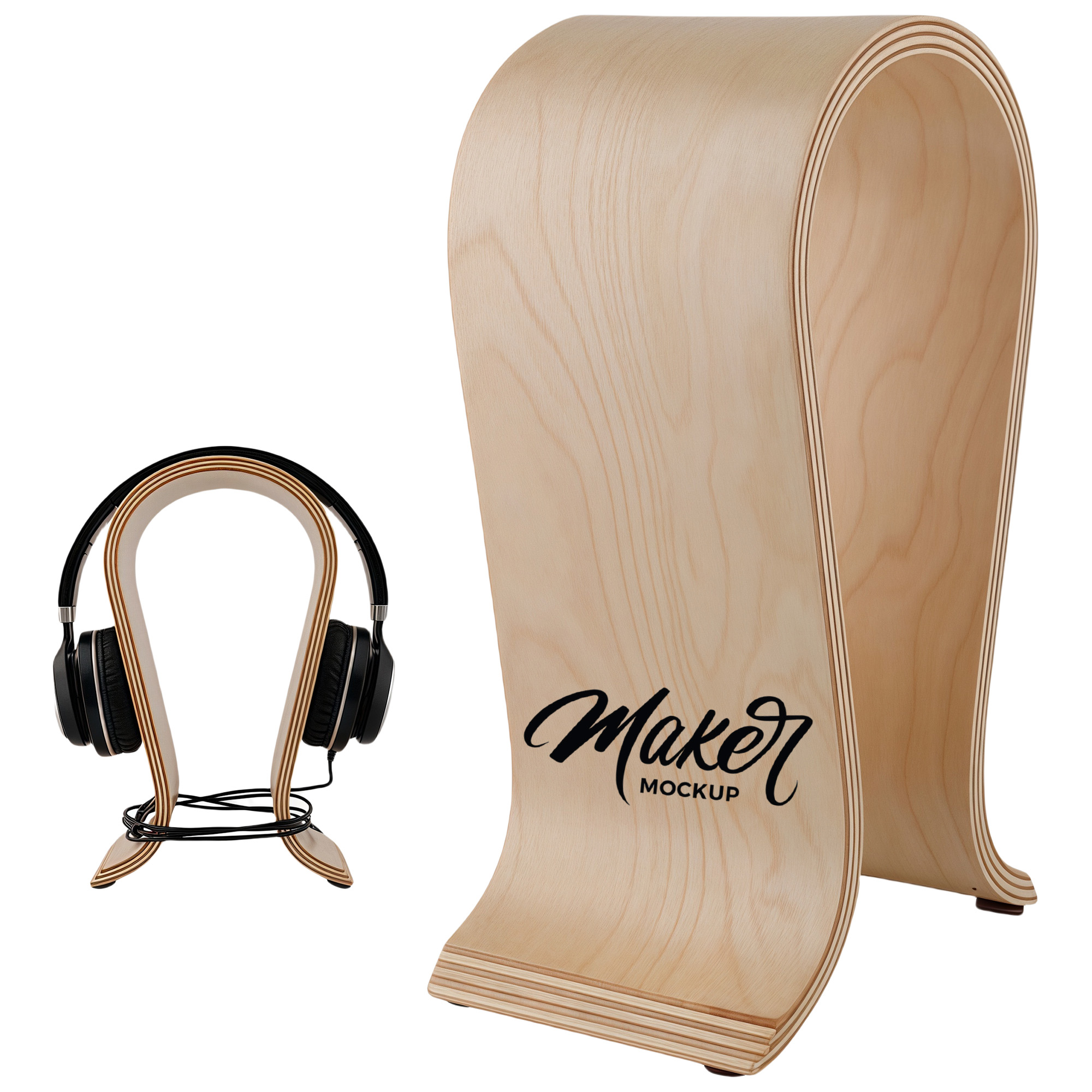 Wood Headphone Hanger  Stand 3