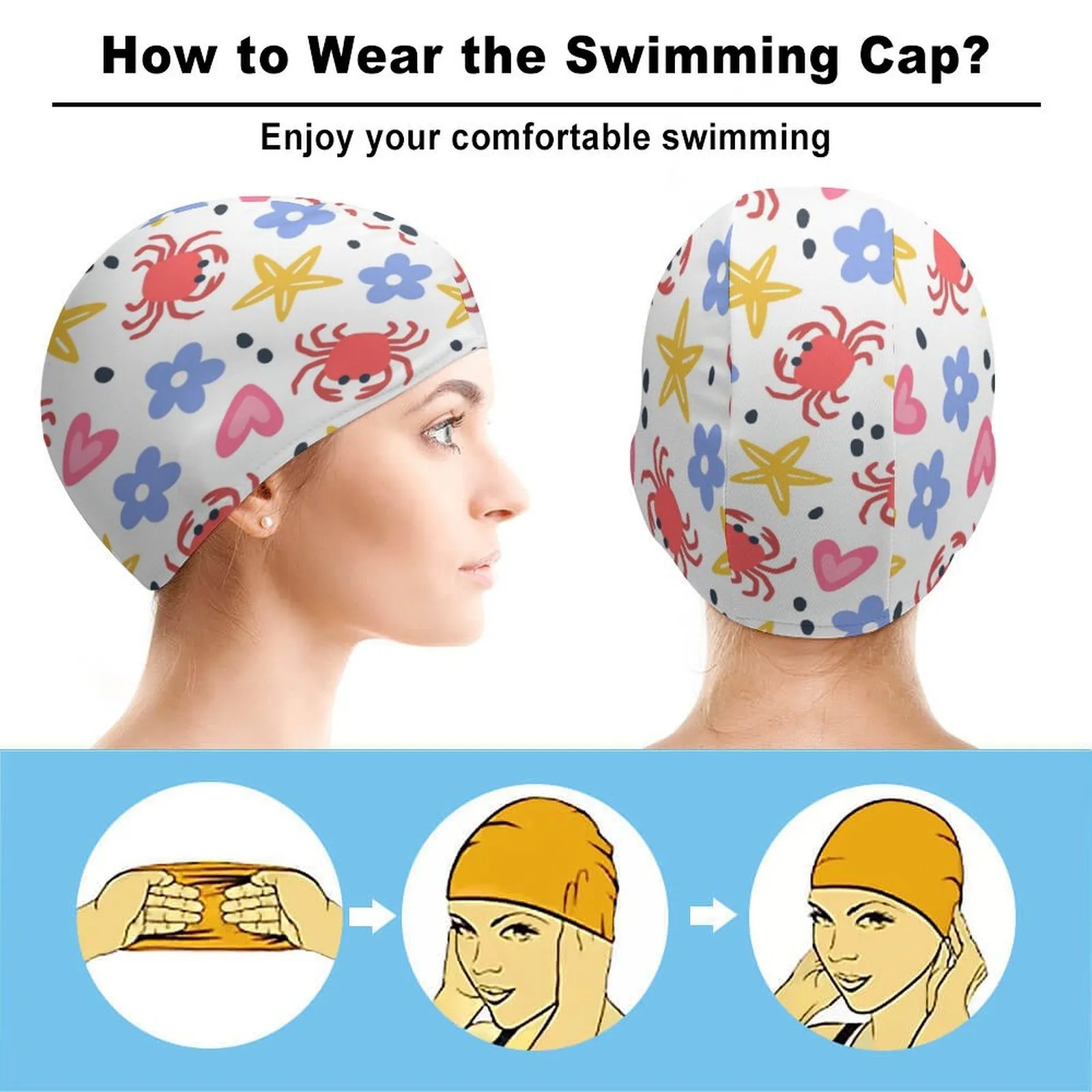 Polyester Spandex Swim Cap 8