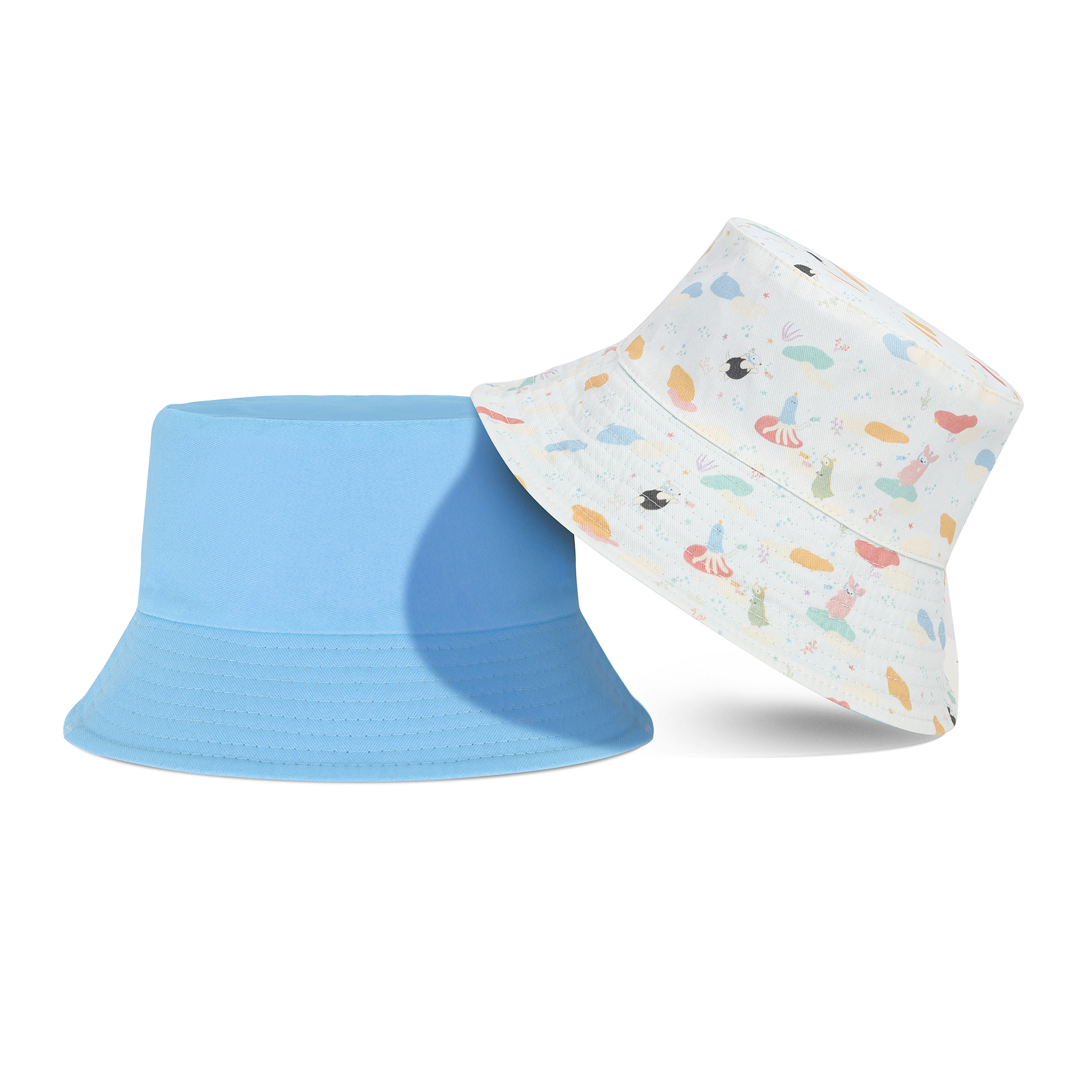 Reversible Dual-Material Cotton And Polyester Bucket Hat, custom hat with logo imprint 12