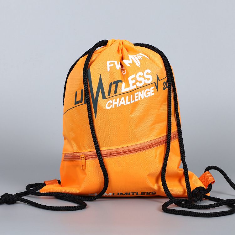 Drawstring Backpack with Front Zipper 1
