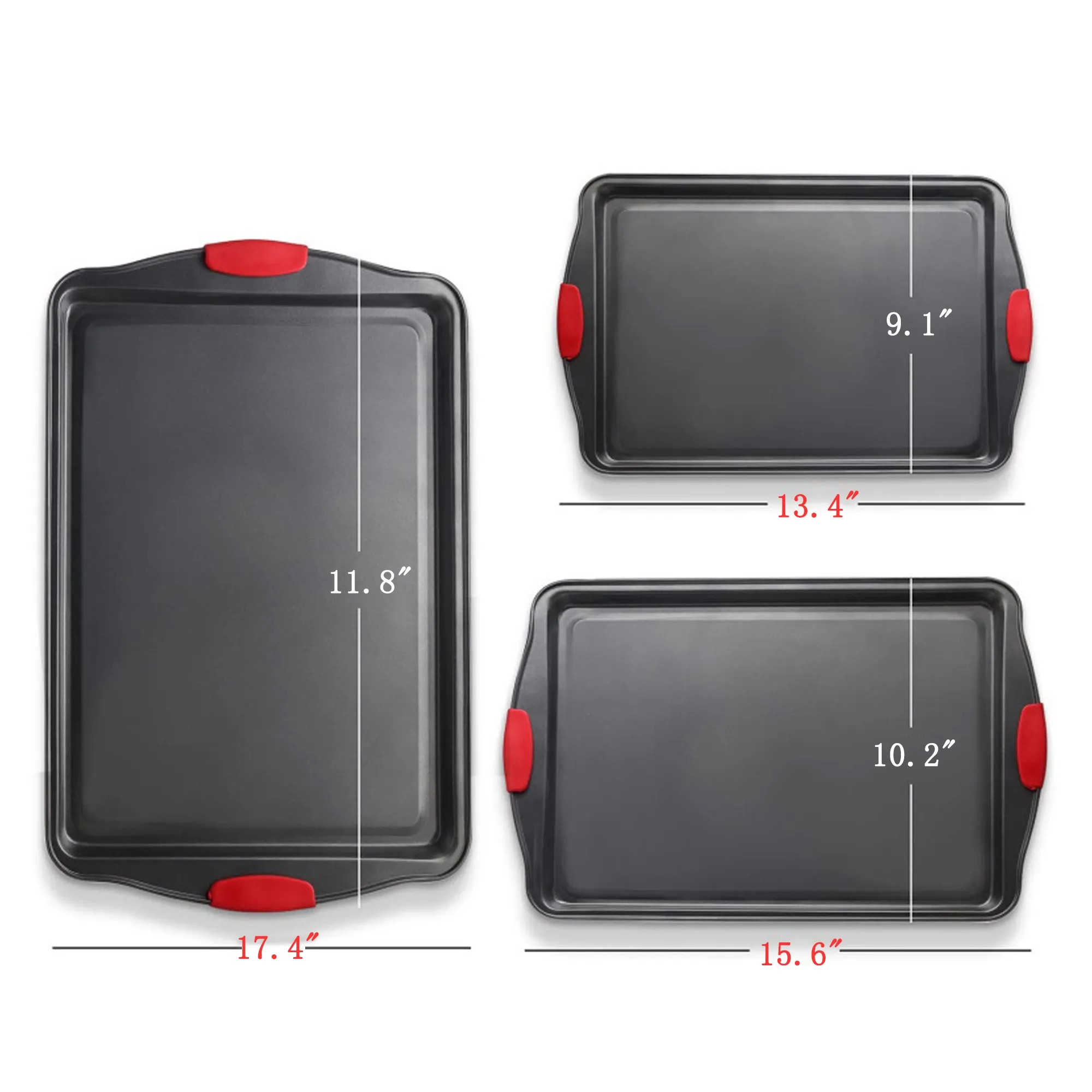 3Pcs Non-Stick Kitchen Oven Baking Pans 1