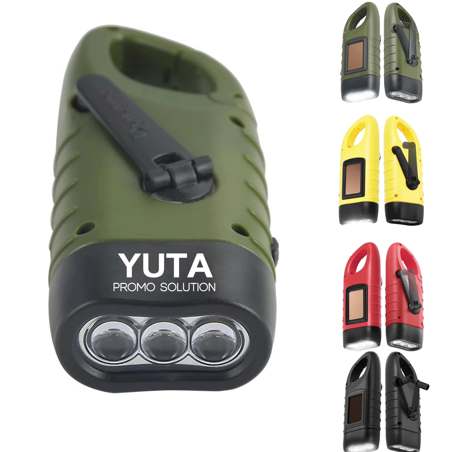 Emergency Hand Crank Solar Powered Rechargeable Flashlight 1
