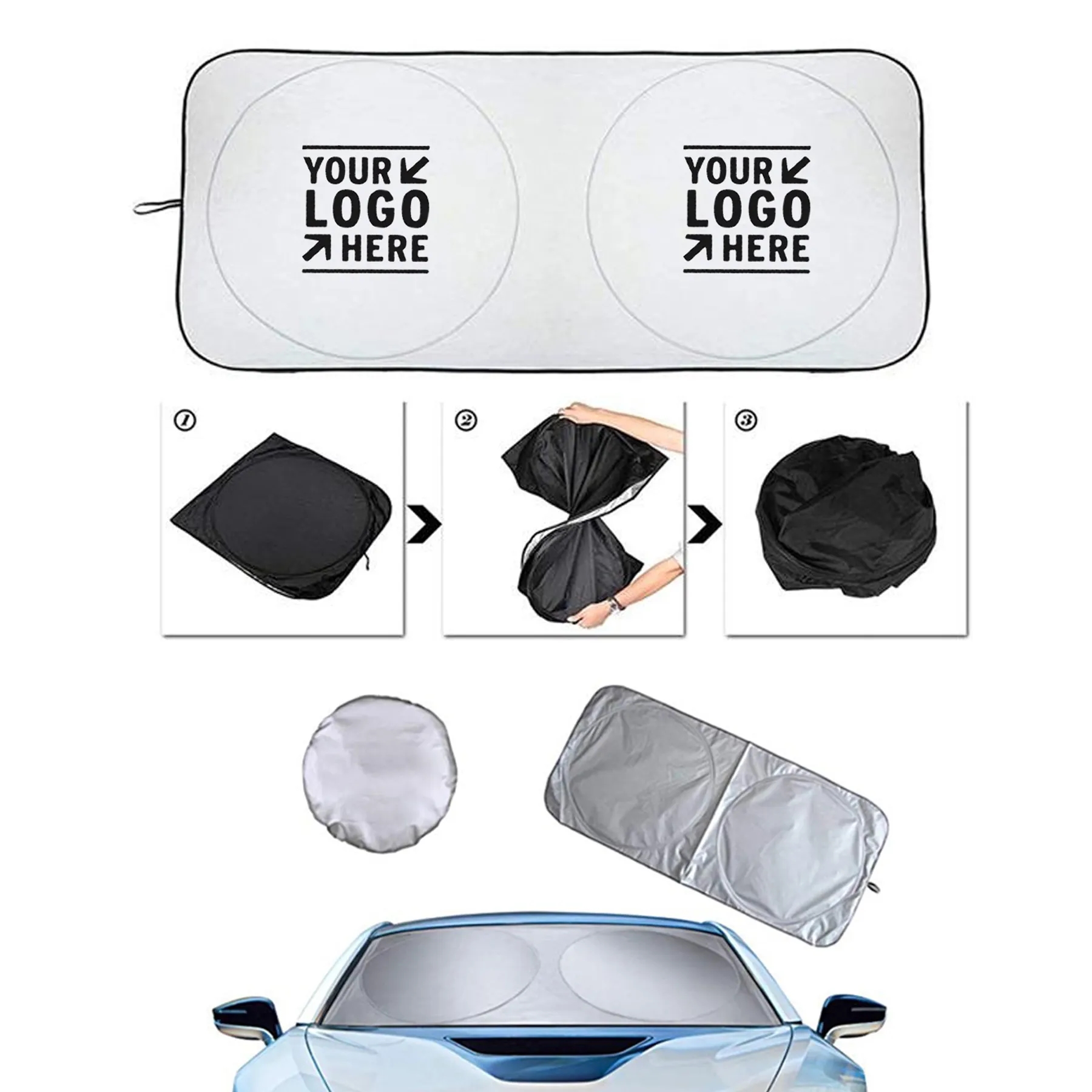 Car Sun Shade With A Pouch 1