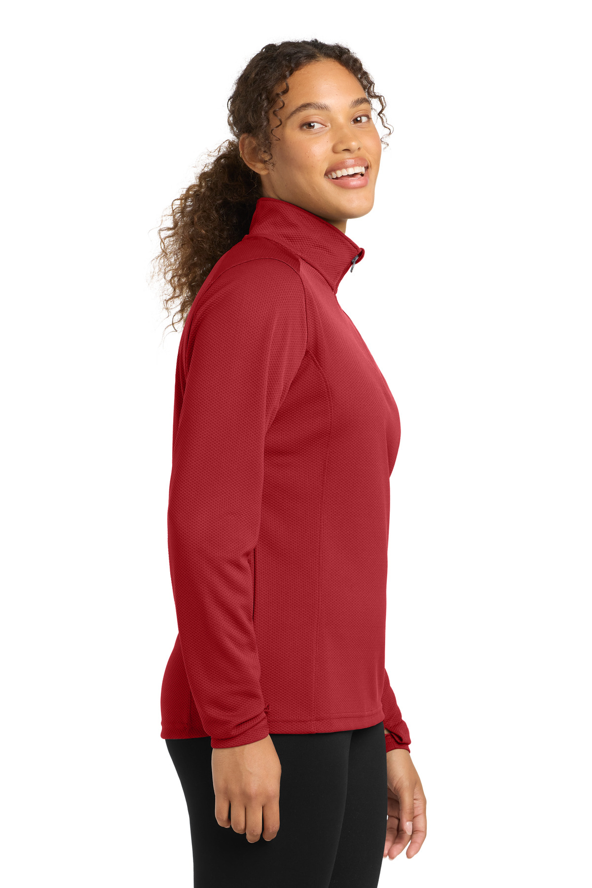 Sport-Tek Women's Sport-Wick Textured 1/4-Zip Pullover. LST860 34