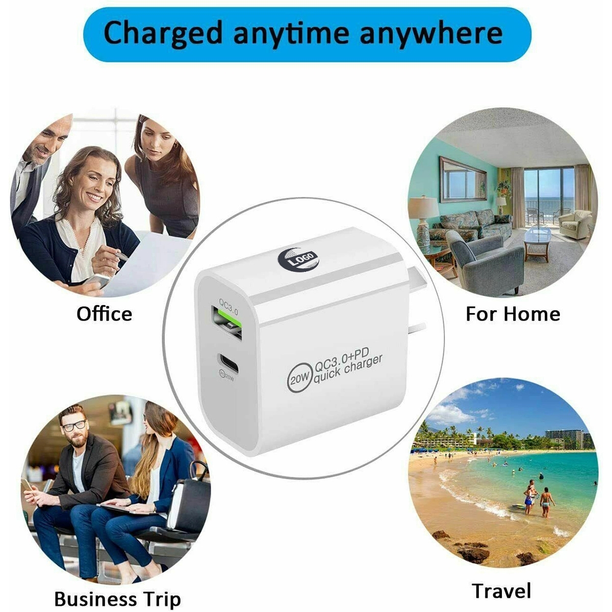 USB Type-C Wall Fast Charger PD Power Adapter 6