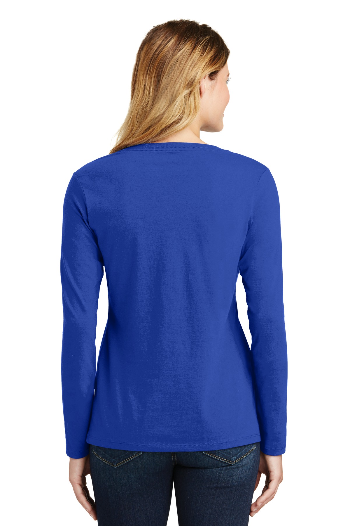 Port & Co Women's Long Sleeve Fan Favorite V-Neck Tee. LPC450VLS 48