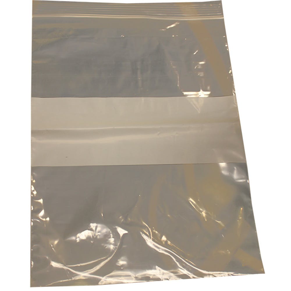 Clear Resealable Bag with White Block - Clear 9" x 12" 2