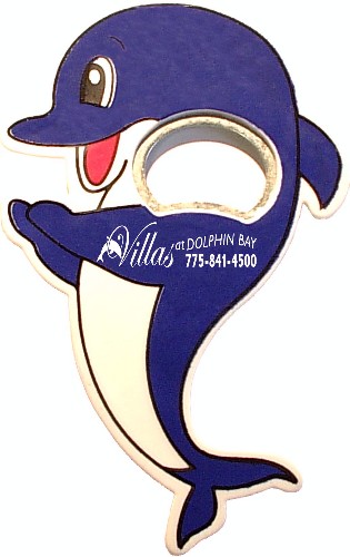 Jumbo size dolphin shape magnetic bottle opener