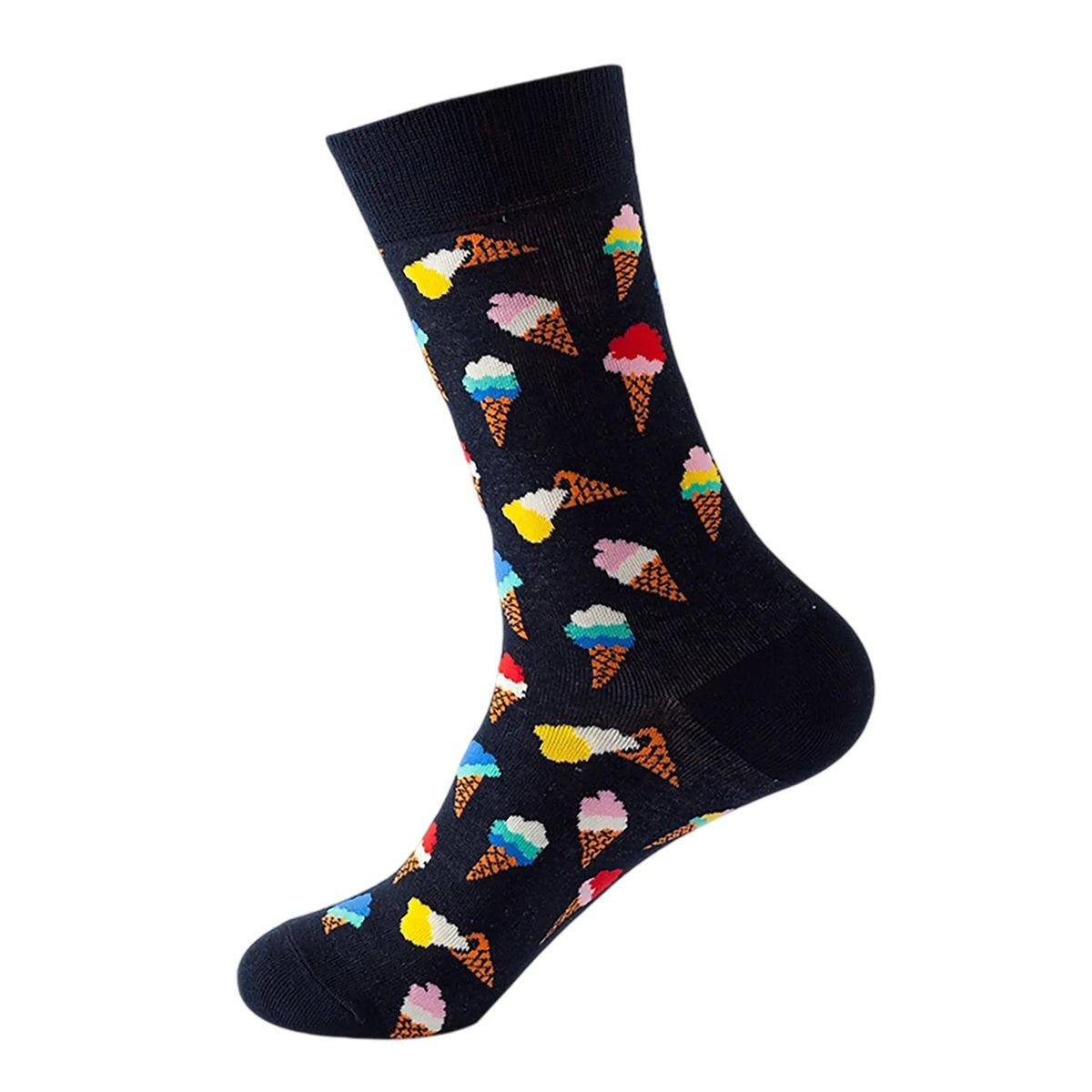 Cotton Crew Socks with Jacquard Pattern 78