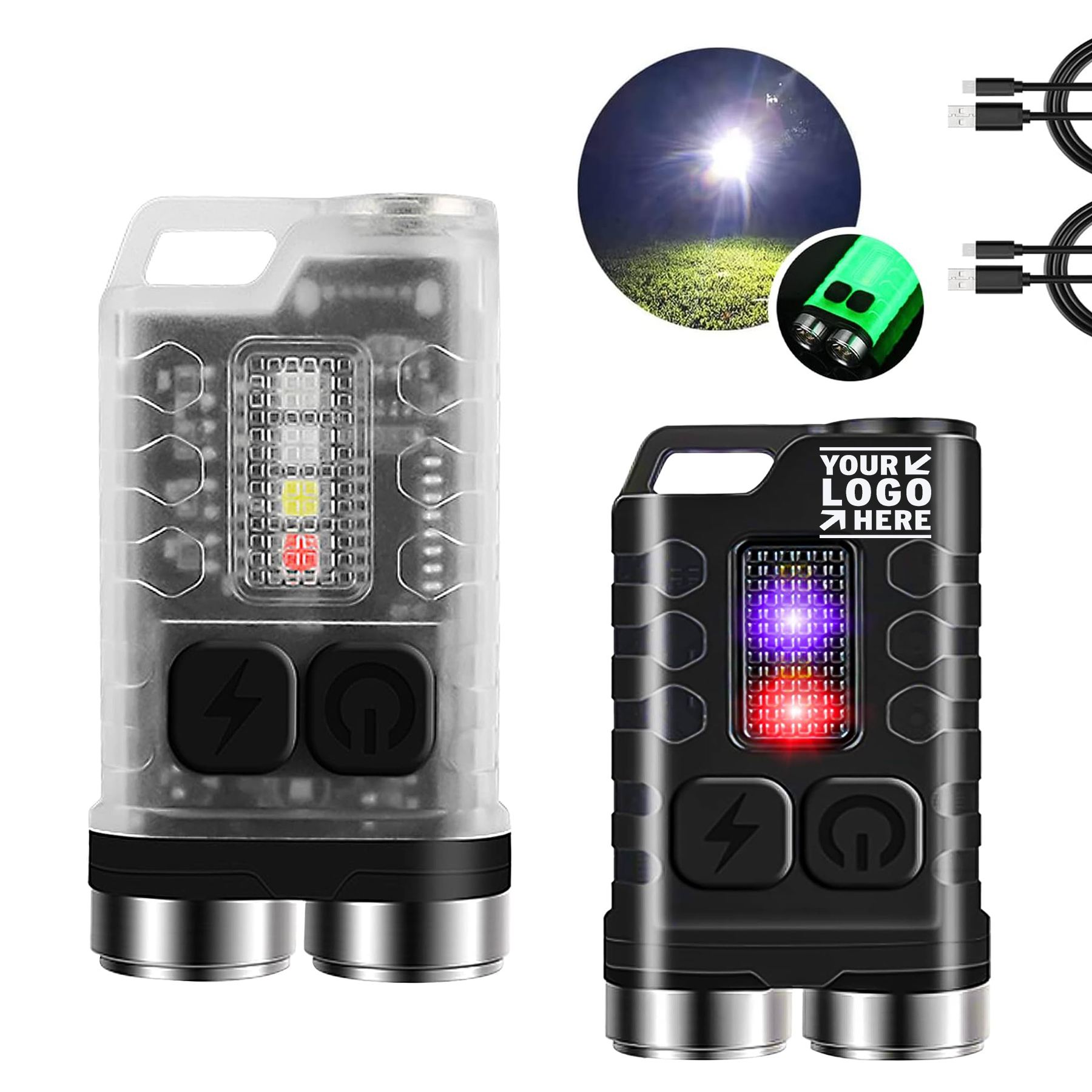 Small Portable Tactical Rechargeable Keychain Set 900 High Lumens Super Bright Mini EDC Flashlight  2