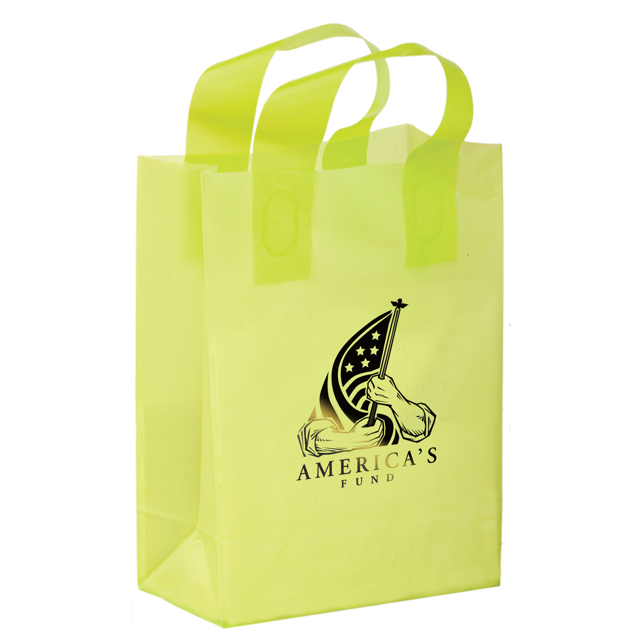 Color HDPE Frosted Soft Loop Shopper 14