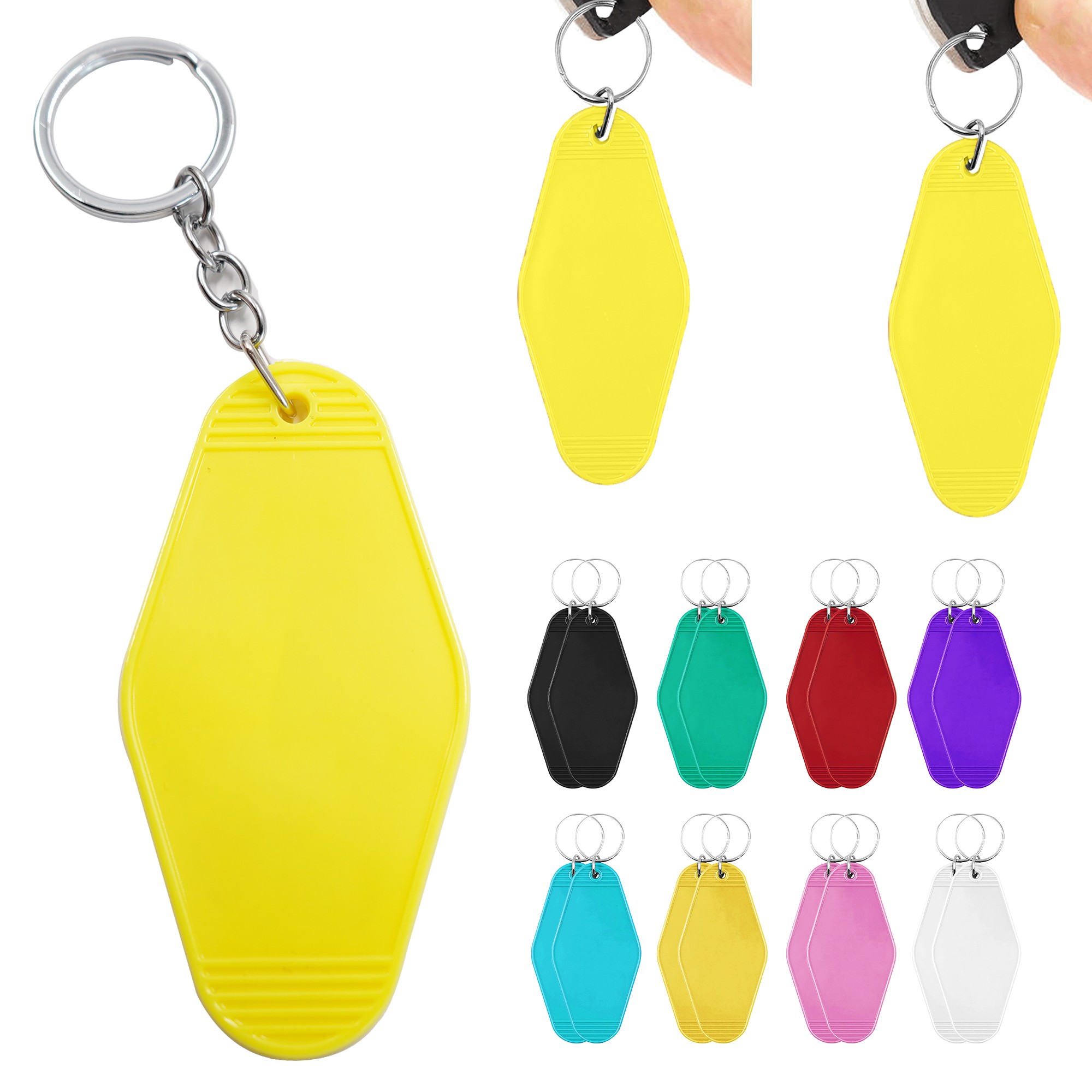 ABS Diamond Tag Hotel Keychain 4