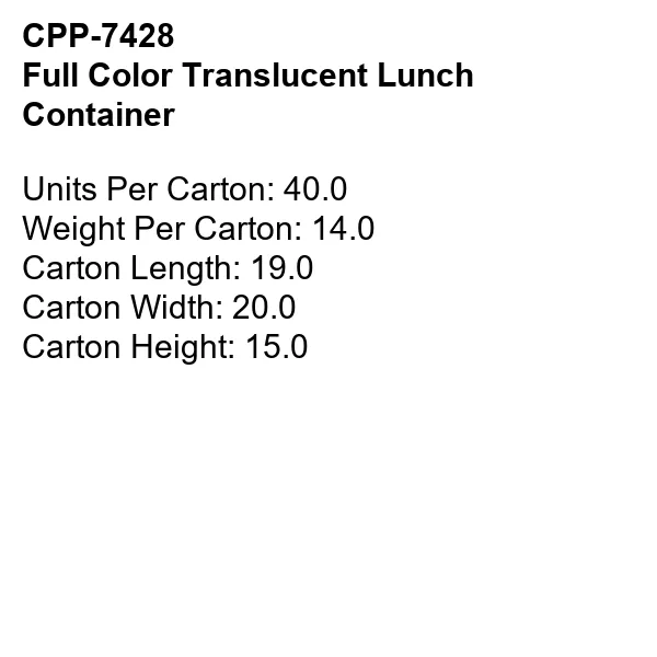 Full Color Translucent Lunch Container 5