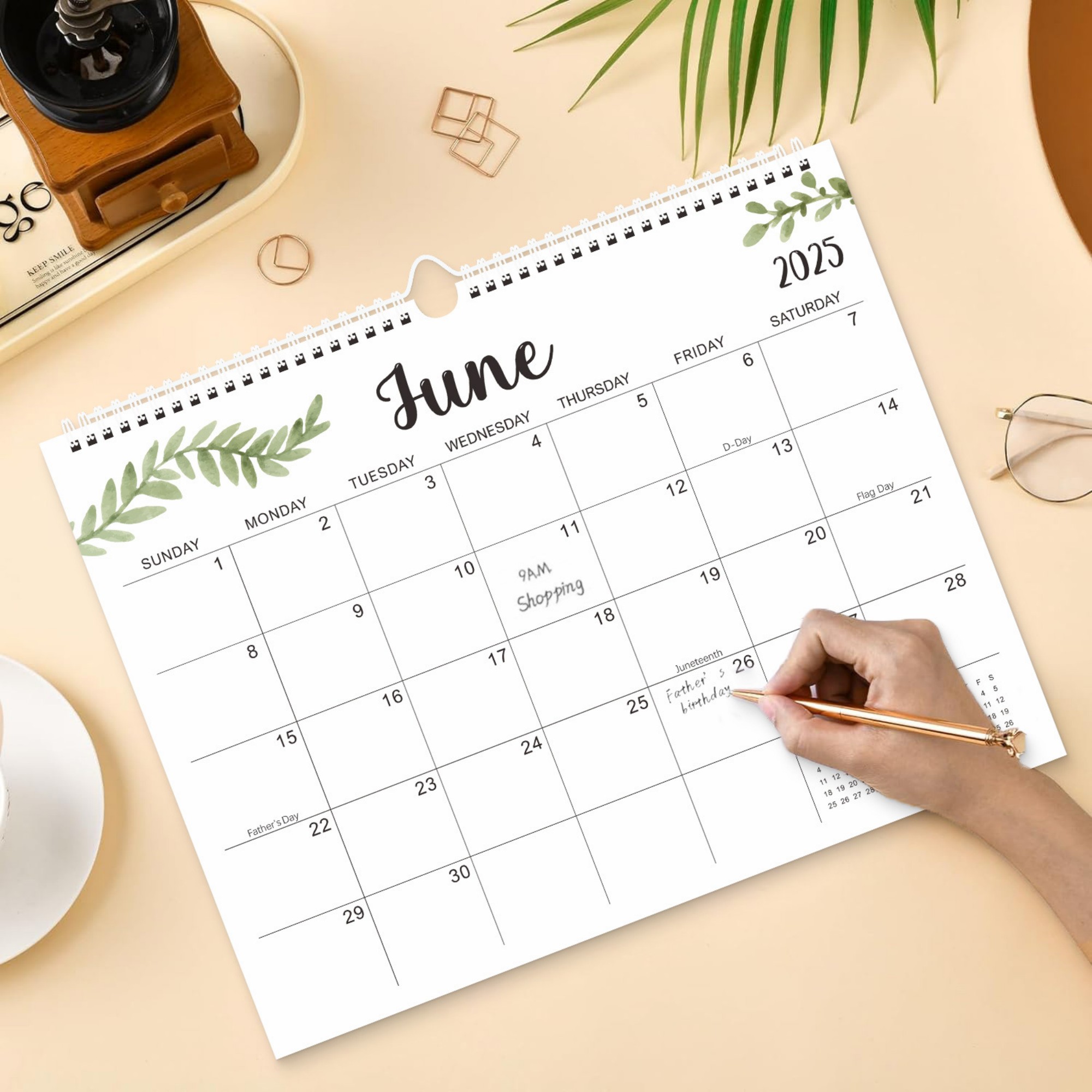 18 Months 14.8"*11.5" Leaves Wall Calendar From Jan 2025 To June 2026 6