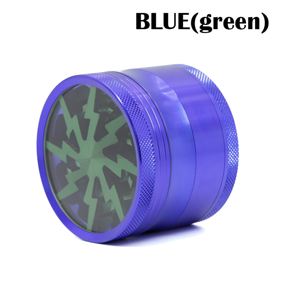 Premium Aluminum Alloy Herb Grinder 2.45" 4 Piece Metal Grinder with Pollen Catcher and Clear 10
