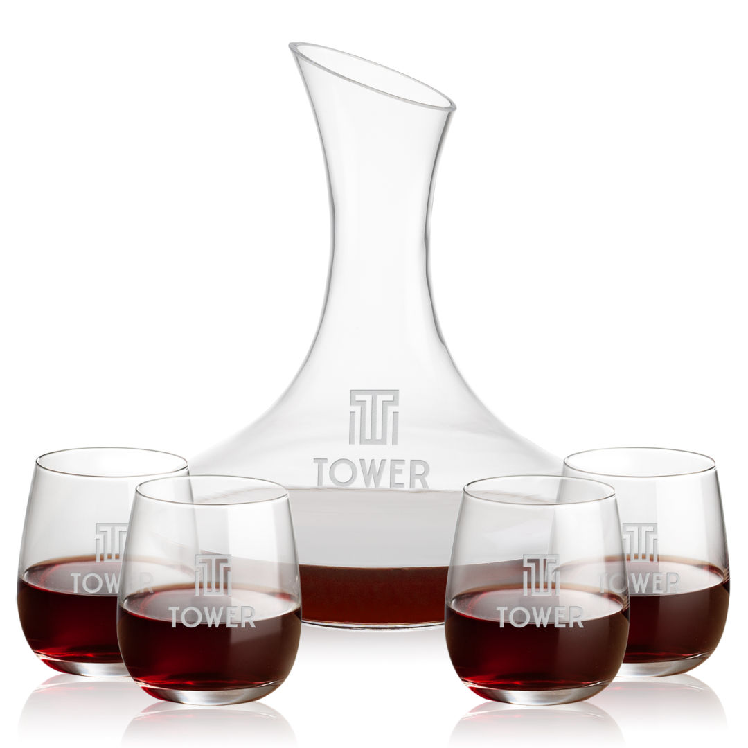 Hampton Carafe & Crestview Stemless Wine 2