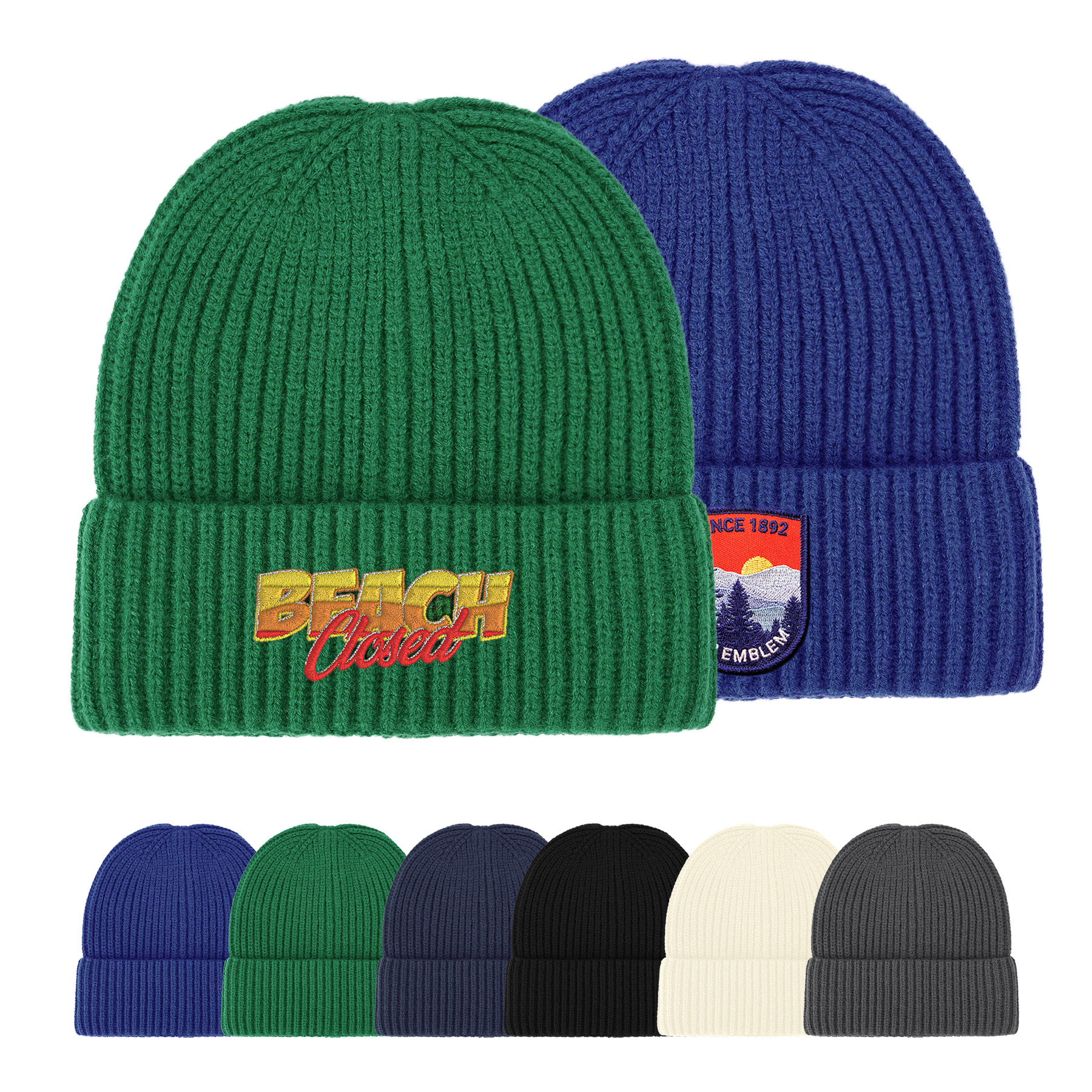 Cuffed Knitted Beanie, custom hat with logo imprint 6