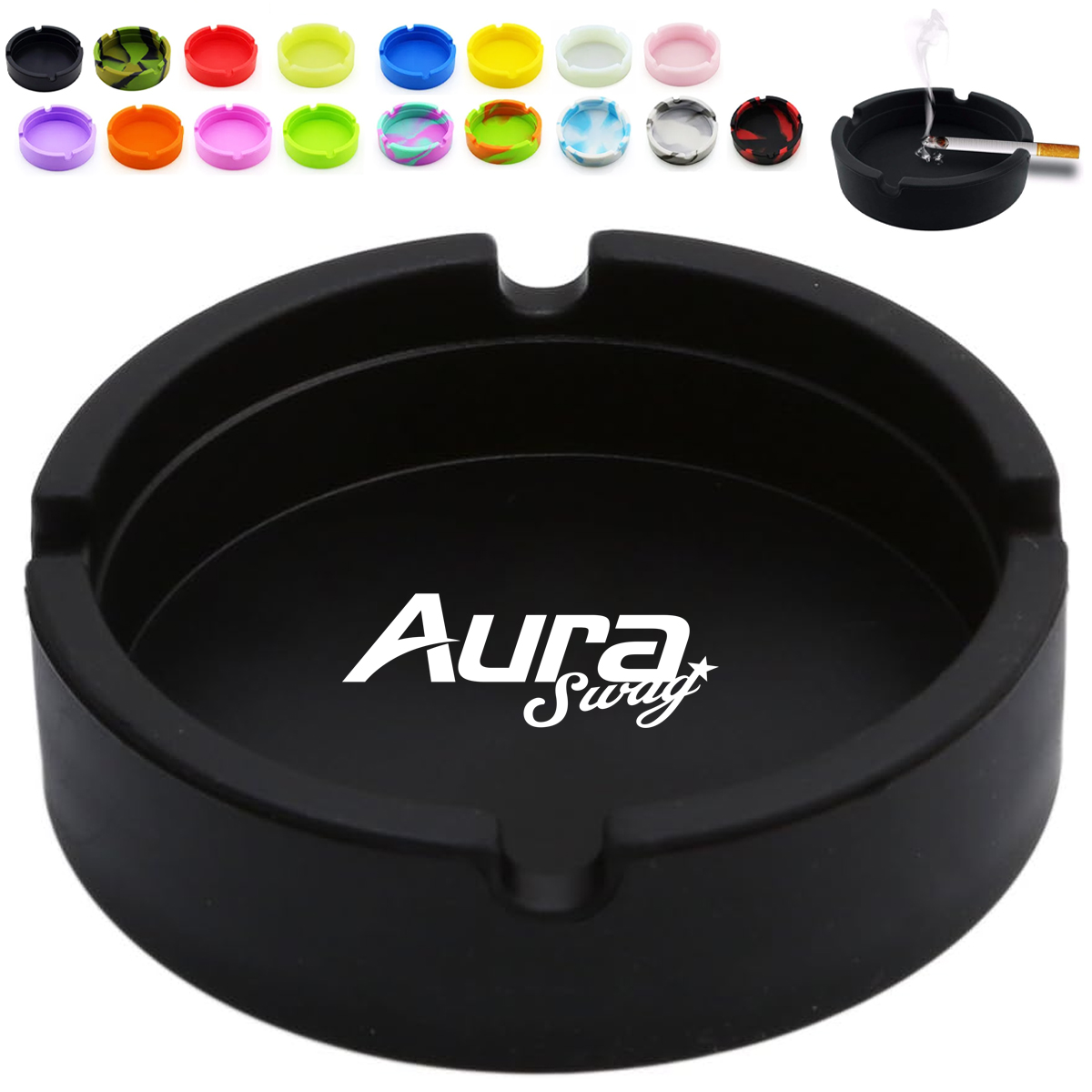 Durable Silicone Round Ashtray for Indoor & Outdoor Use 1