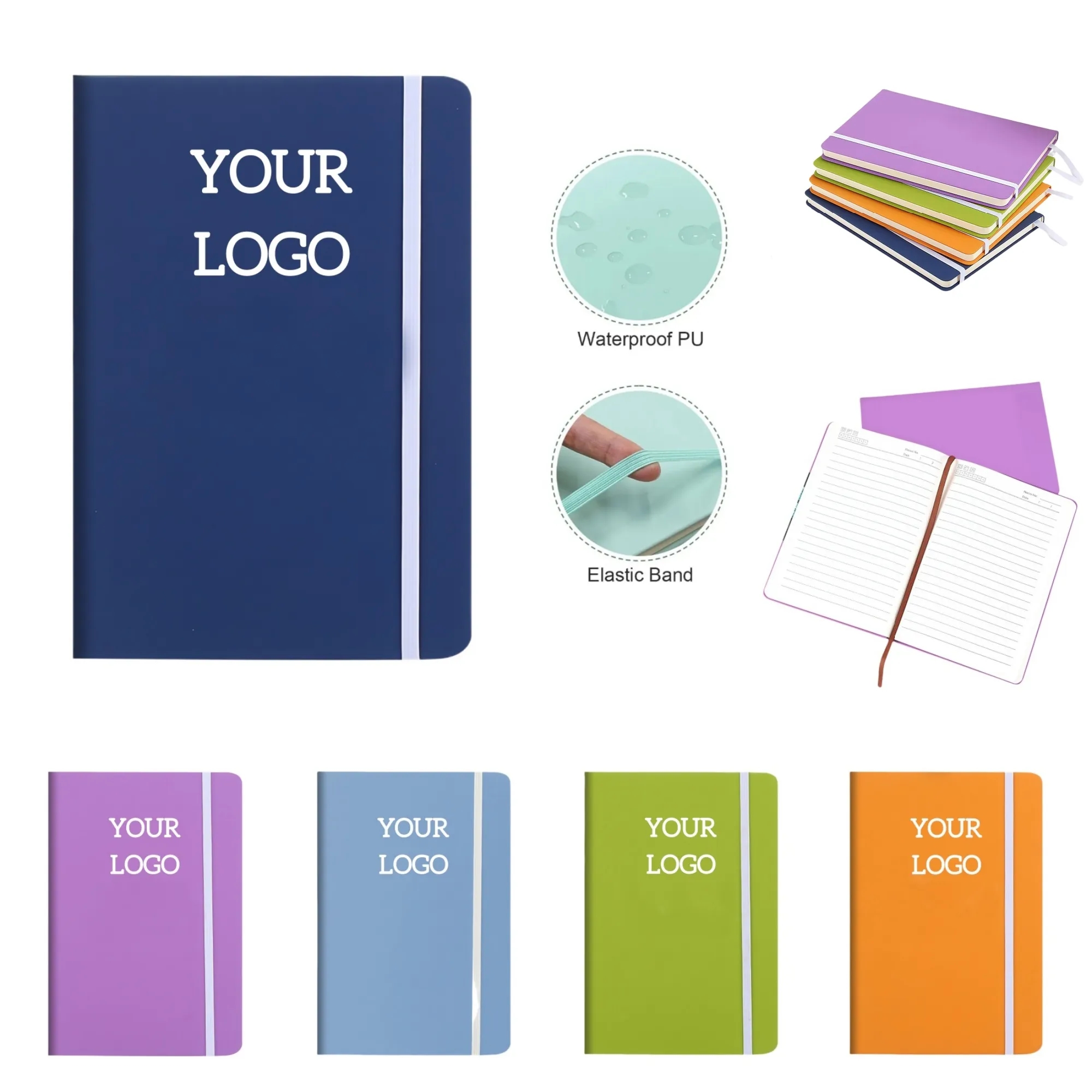 Premium PU Leather Notebook with Elastic Band 6