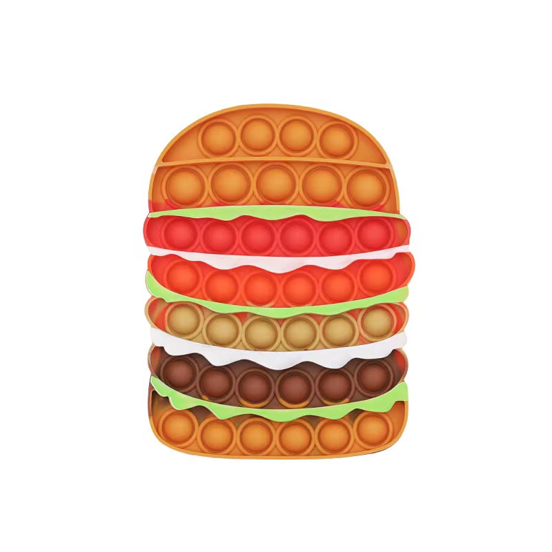 Hamburger Shape Push Bubble Pop Popping Stress Toy 2