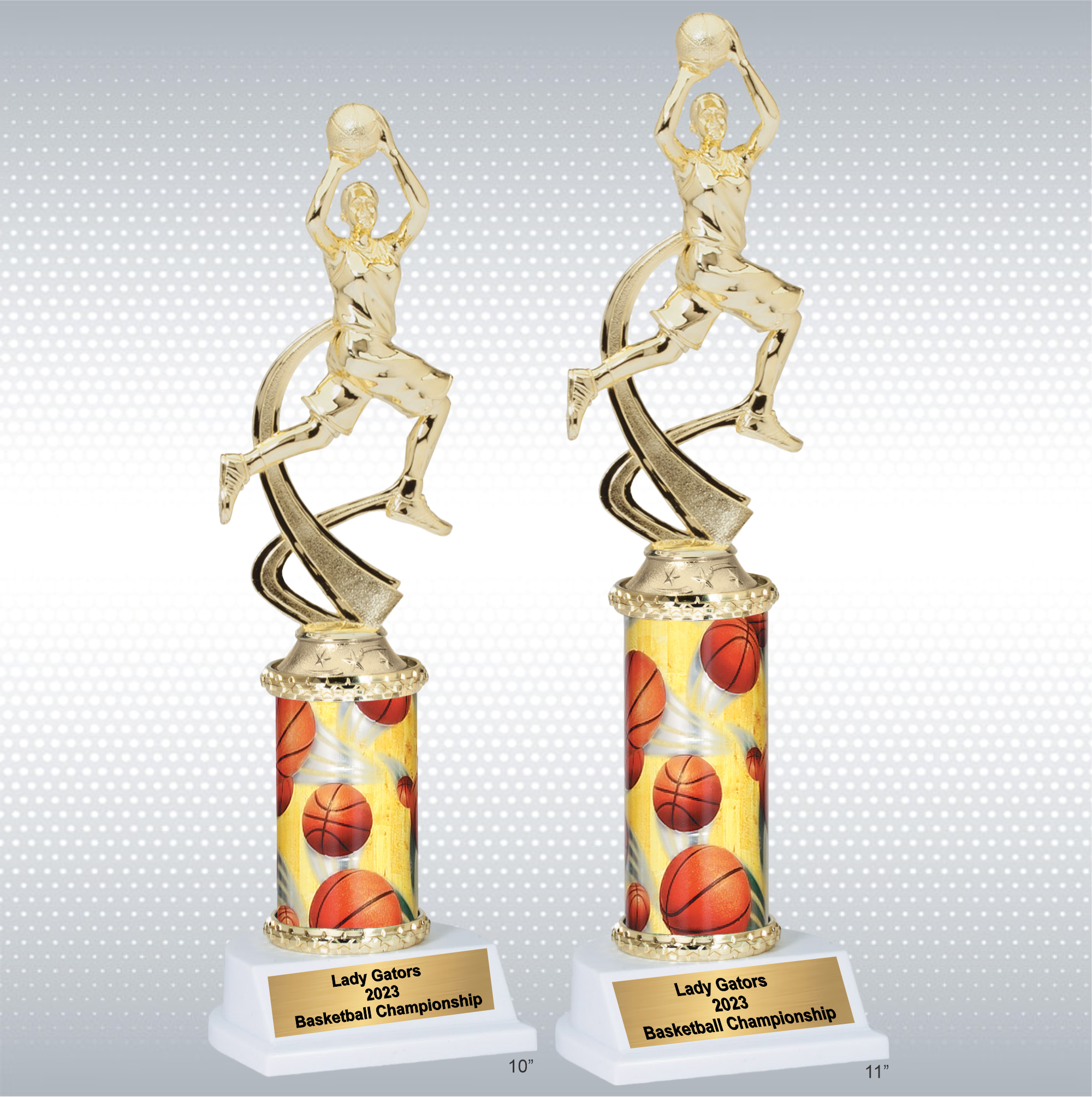 Assembled Female Basketball Trophy w/ White Base 3