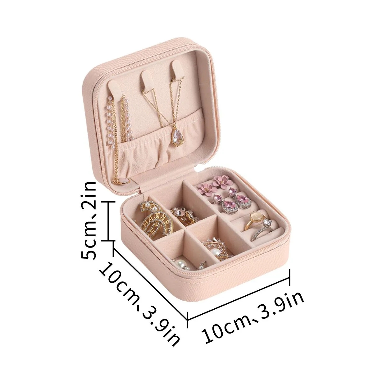 Portable PU Leather Travel Jewelry Box Organizer 5