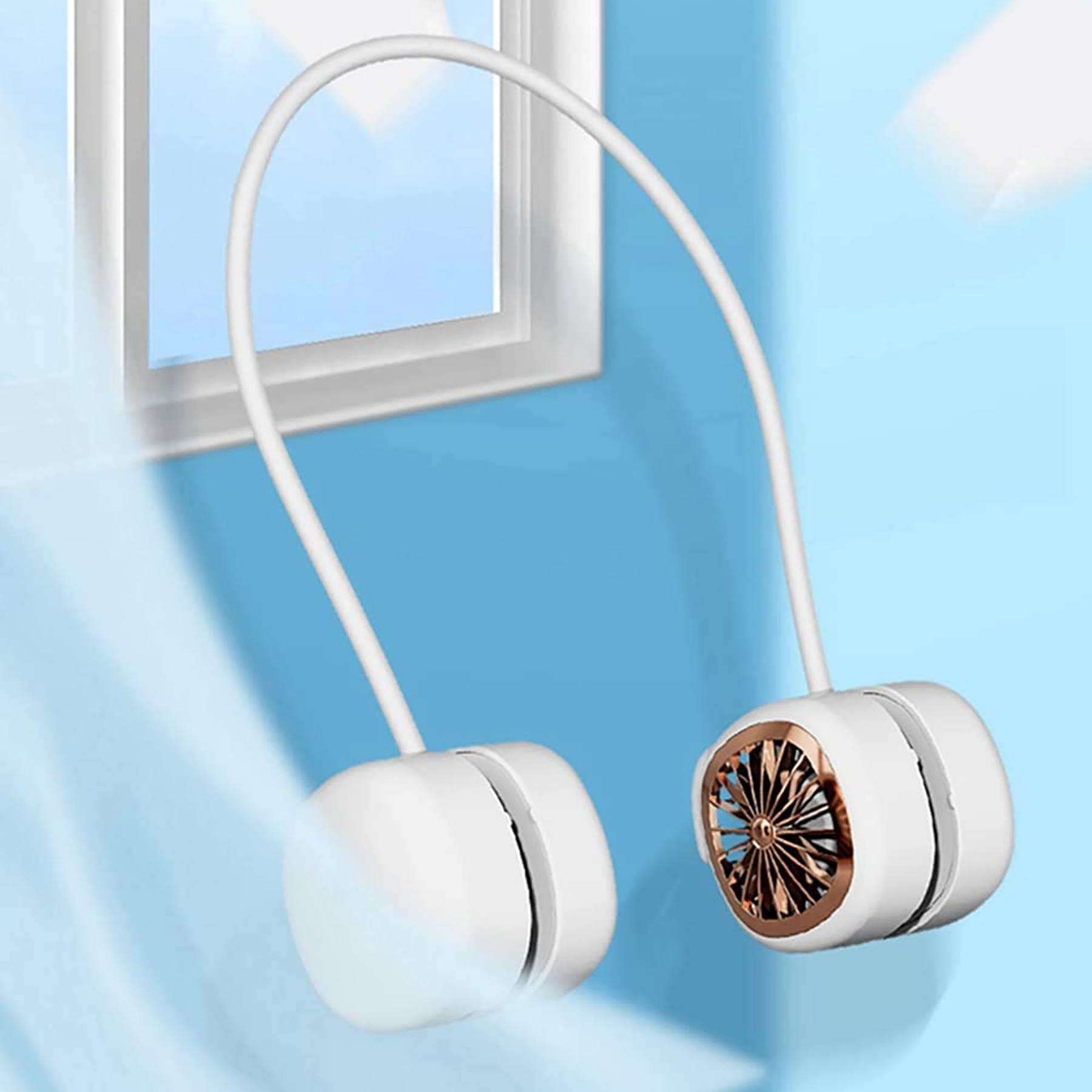 Rechargeable Folding Cooling Neck Electric Mini Fan 7