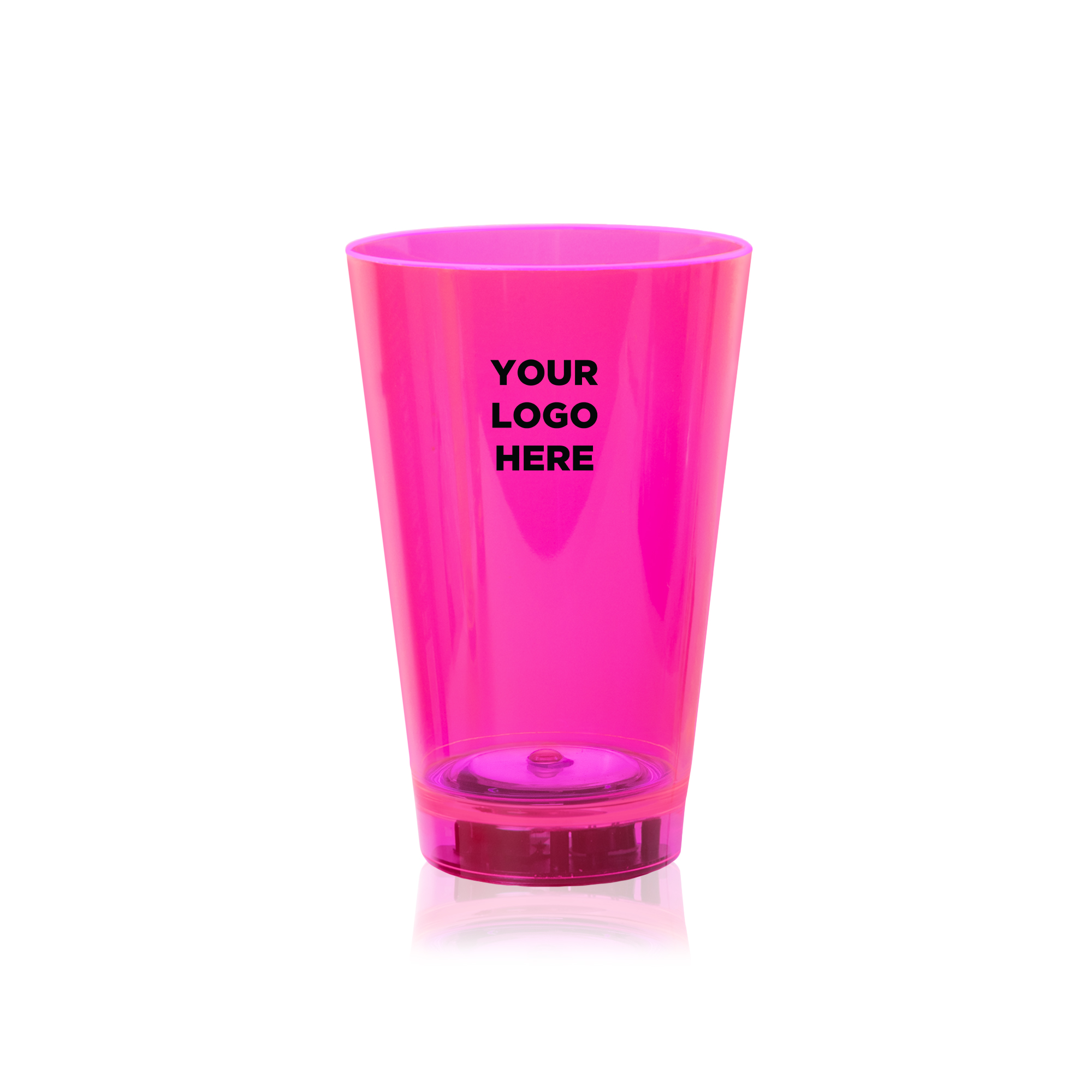 Pink 12oz. Neon Plastic LED Tumbler(Laser Engraved) 6