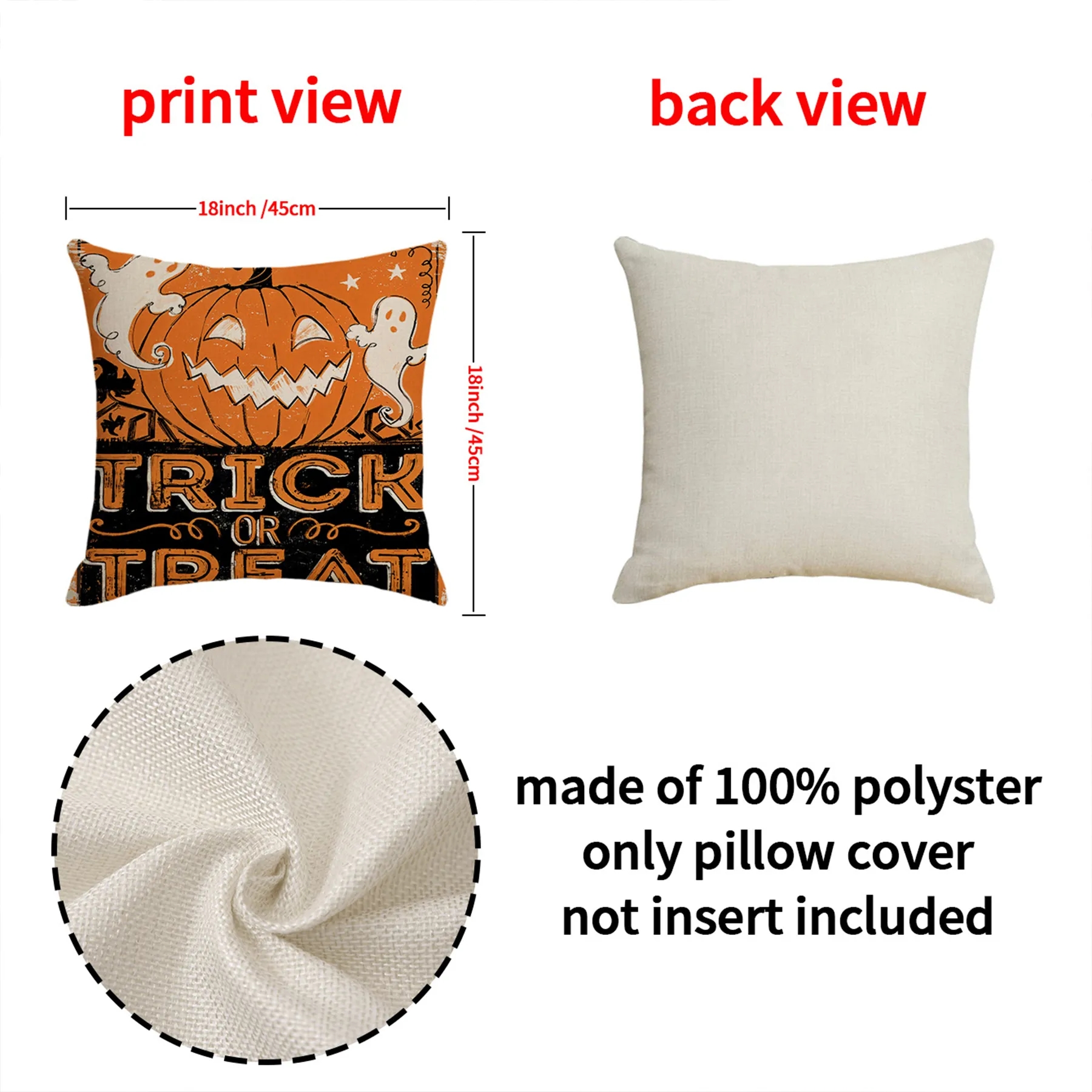 Flax Halloween Printed Pillowcase 3