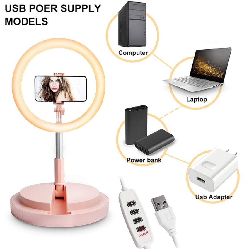 LED Ring Light With Cell Phone Holder for Live 7