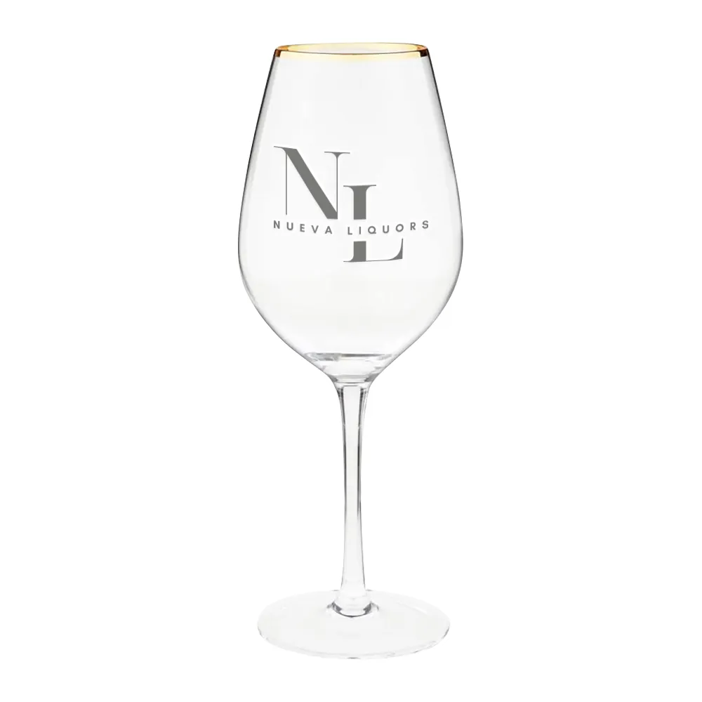 14oz. Gold Rimmed Stemmed Wine Glass 3