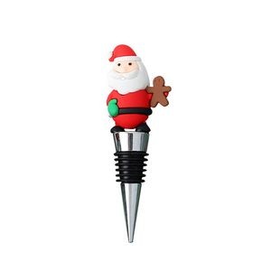 Adorable Santa Claus PVC Wine Cork Bottle Stopper 6